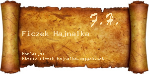 Ficzek Hajnalka névjegykártya